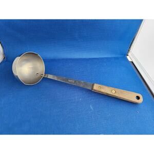 Vintage Robinson Stainless Soup 12" Ladle w/Wood Handle - USA